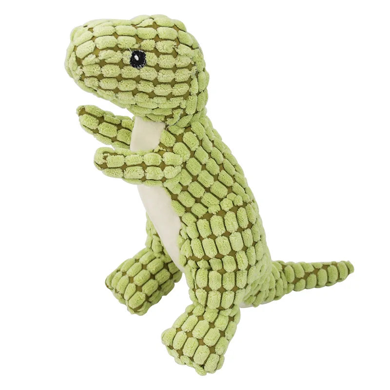 Plush Dinosaur Dog Toy with Squeaker
