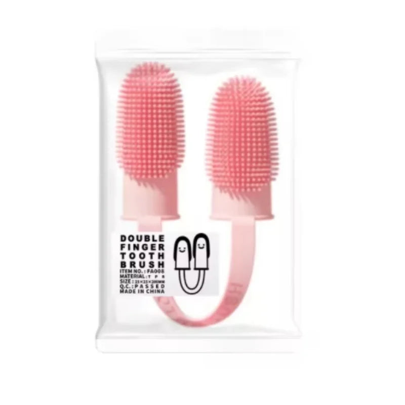 Two-Finger Pet Toothbrush Set for Dogs and Cats