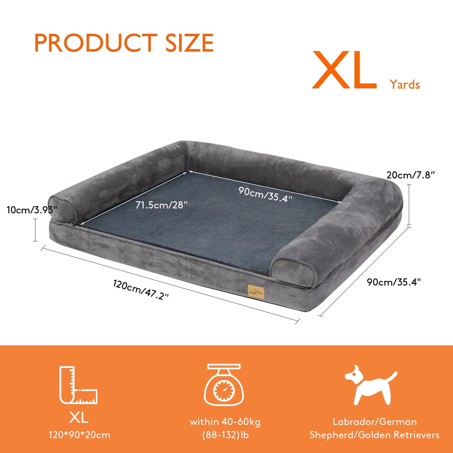 BINGOPAW Orthopedic Dog Bed with Washable Cover