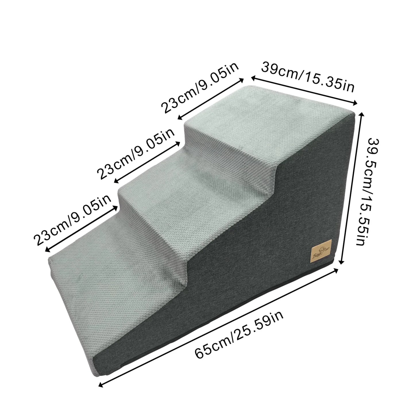 3-Step Dog Stairs with Washable Cover