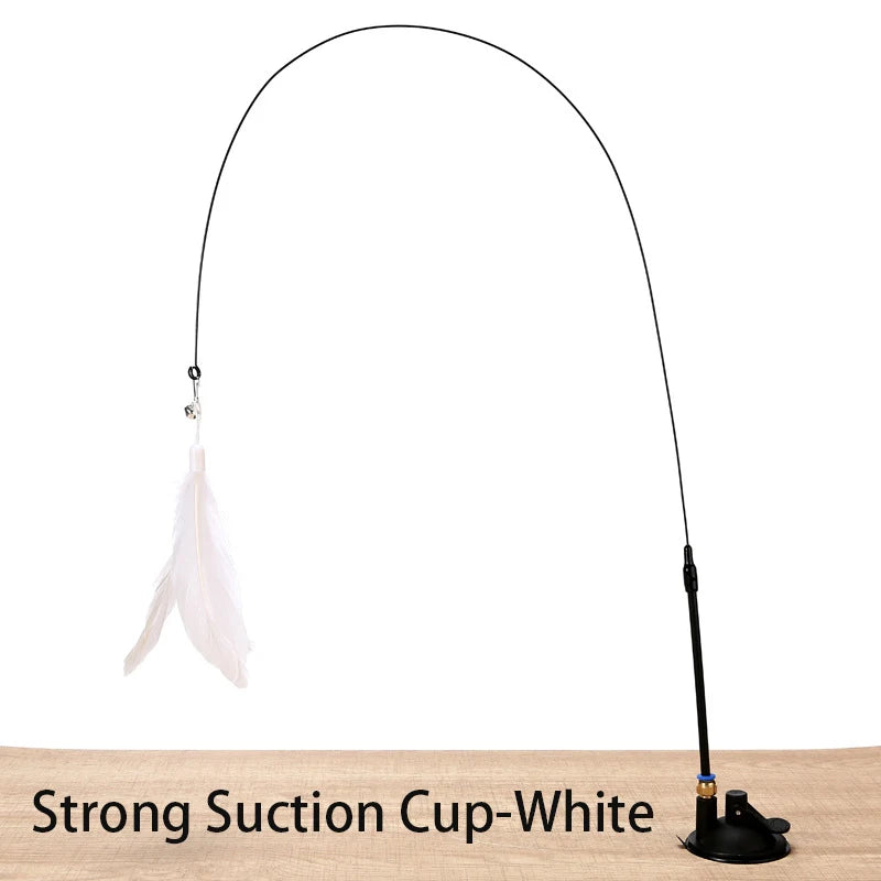 Interactive Cat Wand Toy with Suction Cup Base
