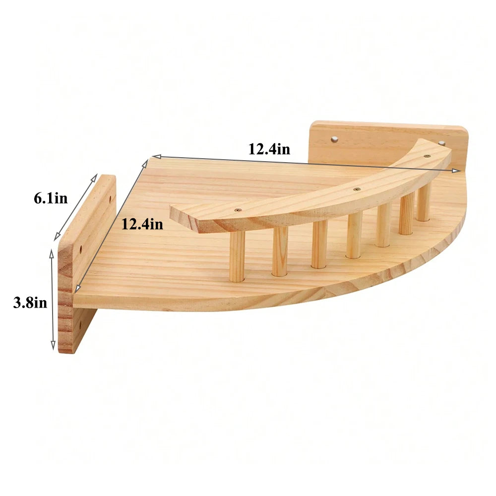 PETRAVEL Wall-Mounted Cat Climbing Shelf with Sisal Steps
