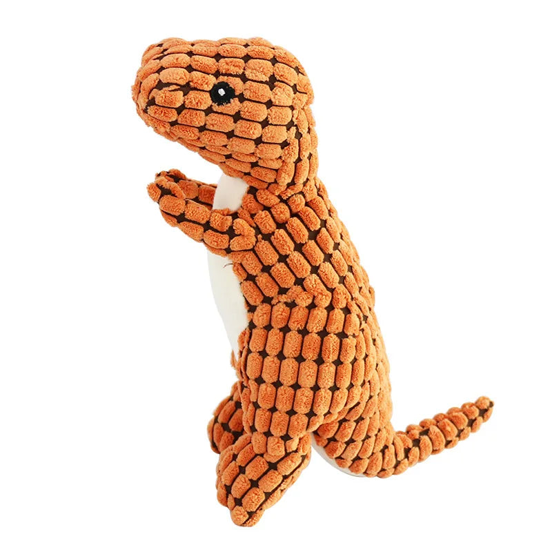 Plush Dinosaur Dog Toy with Squeaker
