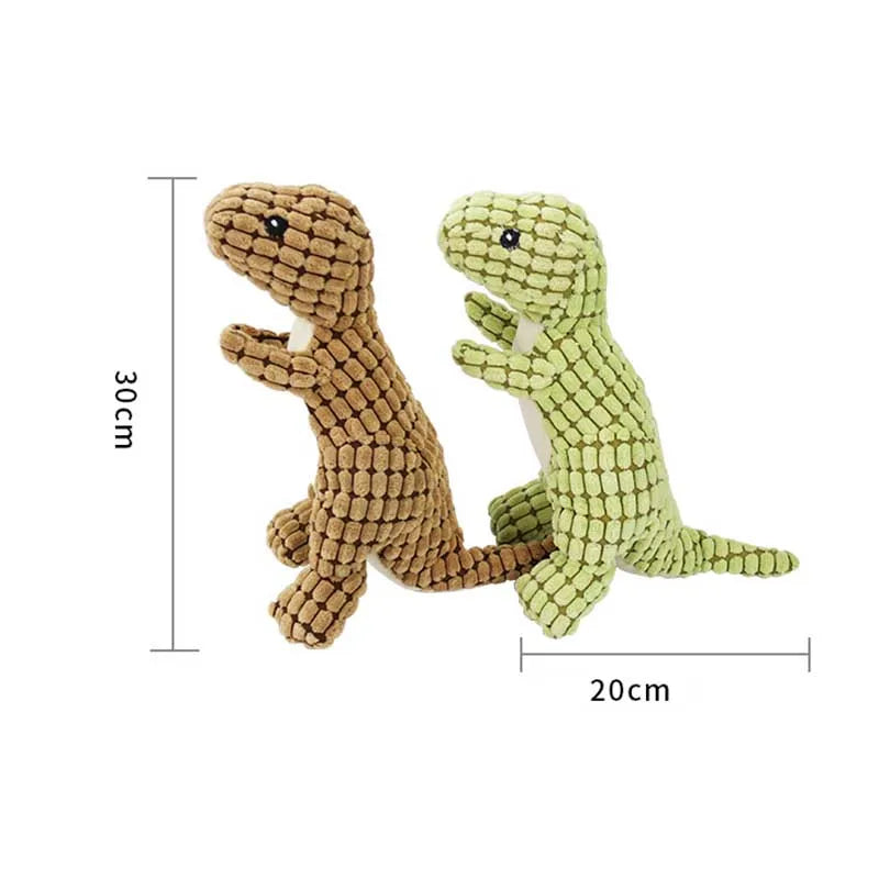 Plush Dinosaur Dog Toy with Squeaker