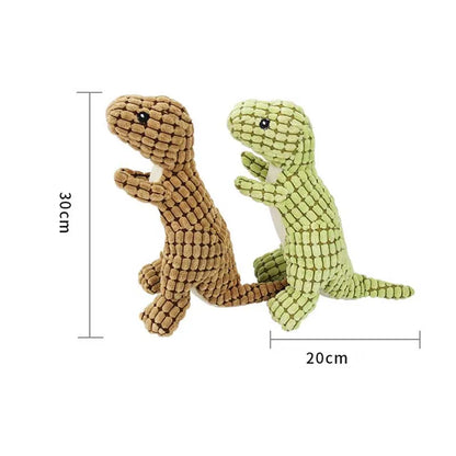 Plush Dinosaur Dog Toy with Squeaker