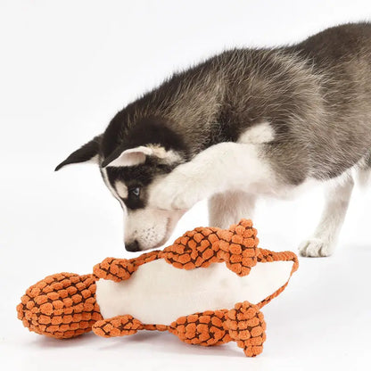 Plush Dinosaur Dog Toy with Squeaker