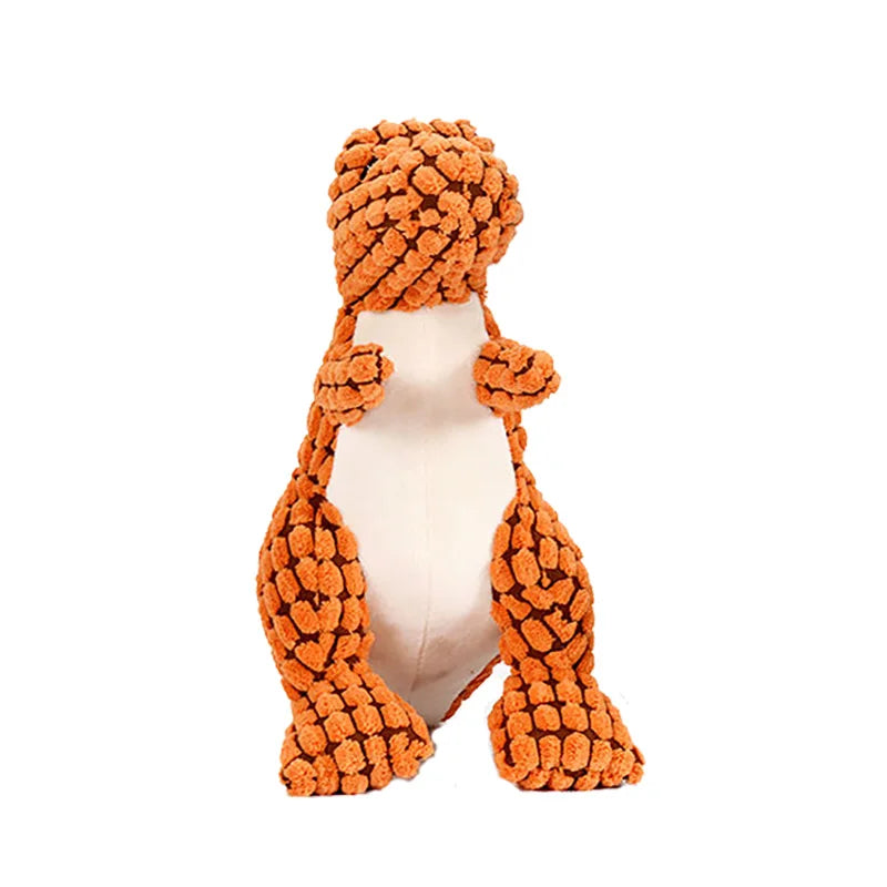 Plush Dinosaur Dog Toy with Squeaker