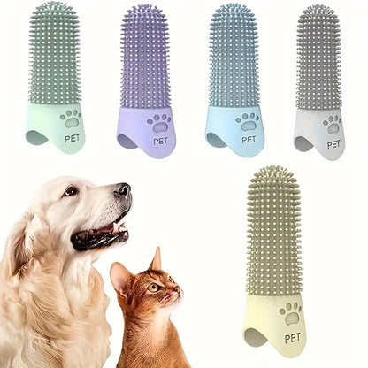 360° Silicone Finger Toothbrush for Dogs and Cats