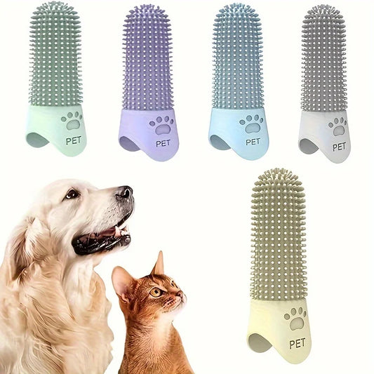 360° Silicone Finger Toothbrush for Dogs and Cats
