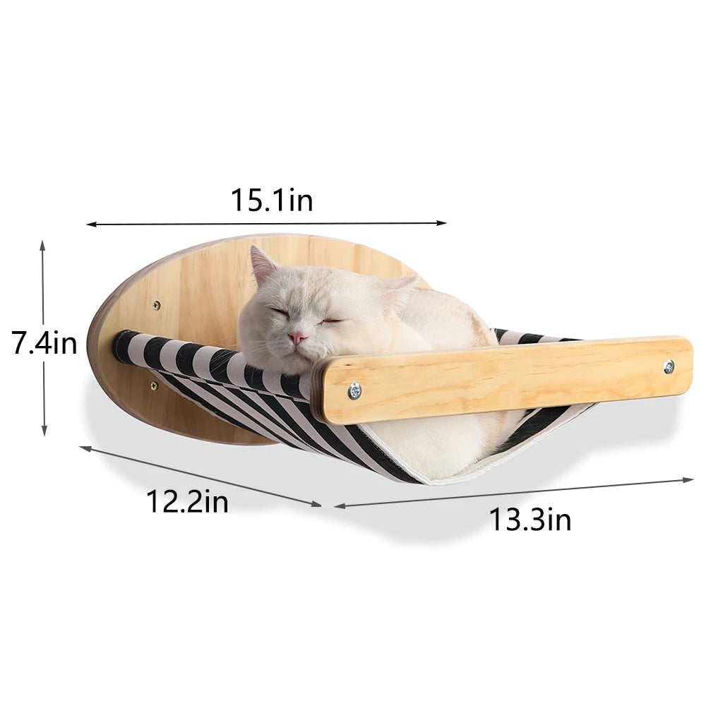 PETRAVEL Wall-Mounted Cat Climbing Shelf with Sisal Steps