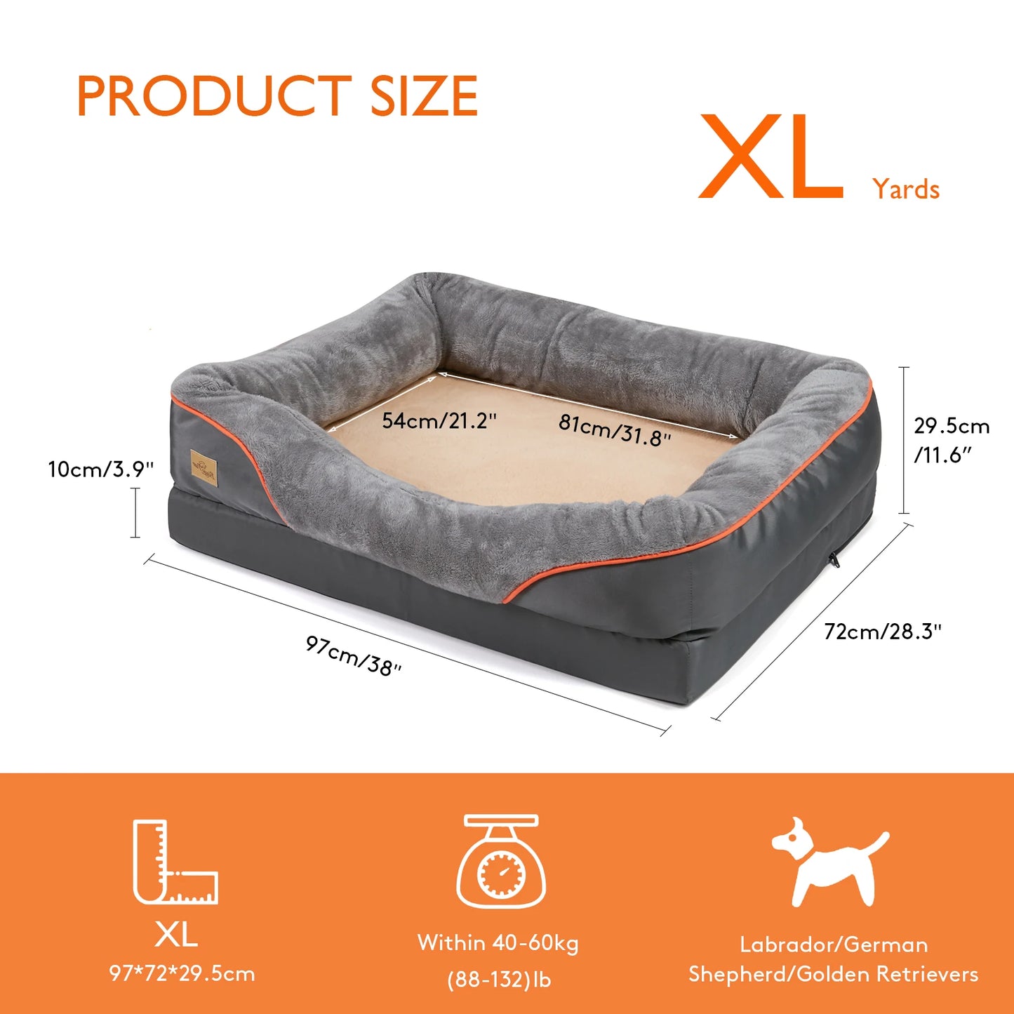 Elevated Dog Bed with Waterproof Cover for Large Dogs