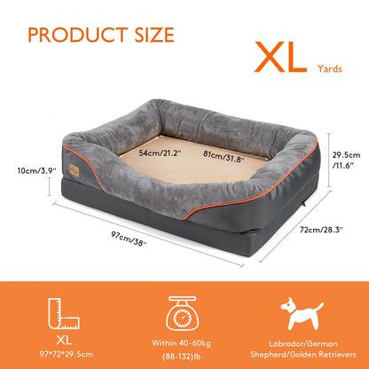 Elevated Dog Bed with Waterproof Cover for Large Dogs