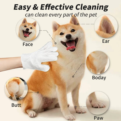 Wash-Free Pet Grooming Gloves for Dogs and Cats