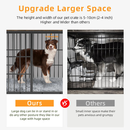 Furniture-Style Dog Crate with Removable Tray