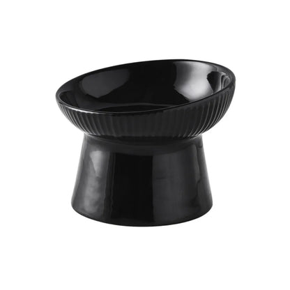 Slanted Elevated Ceramic Cat Bowl