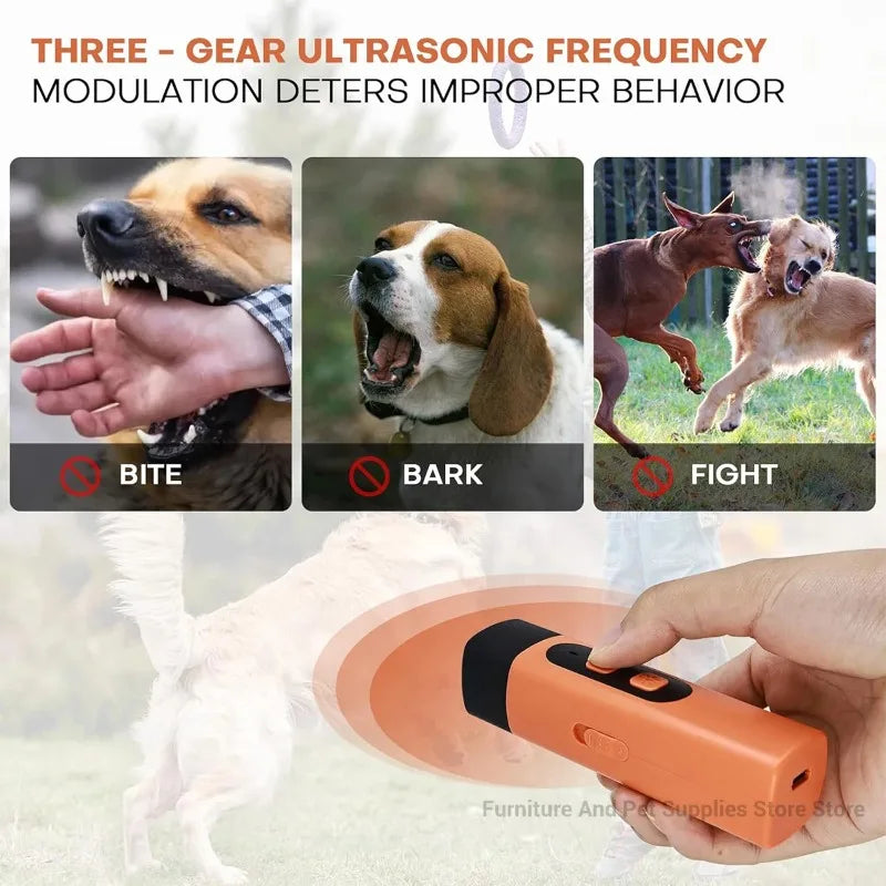 Rechargeable Ultrasonic Dog Repeller with LED Light