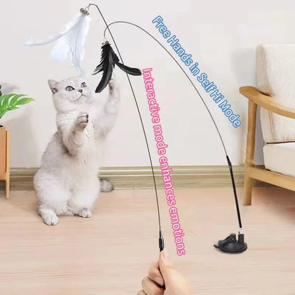 Interactive Cat Wand Toy with Suction Cup Base