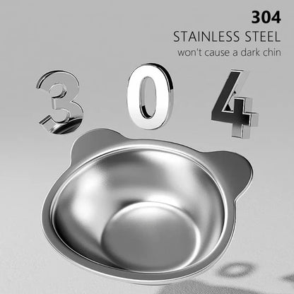 304 Stainless Steel Raised Cat Bowl with Tilted Design