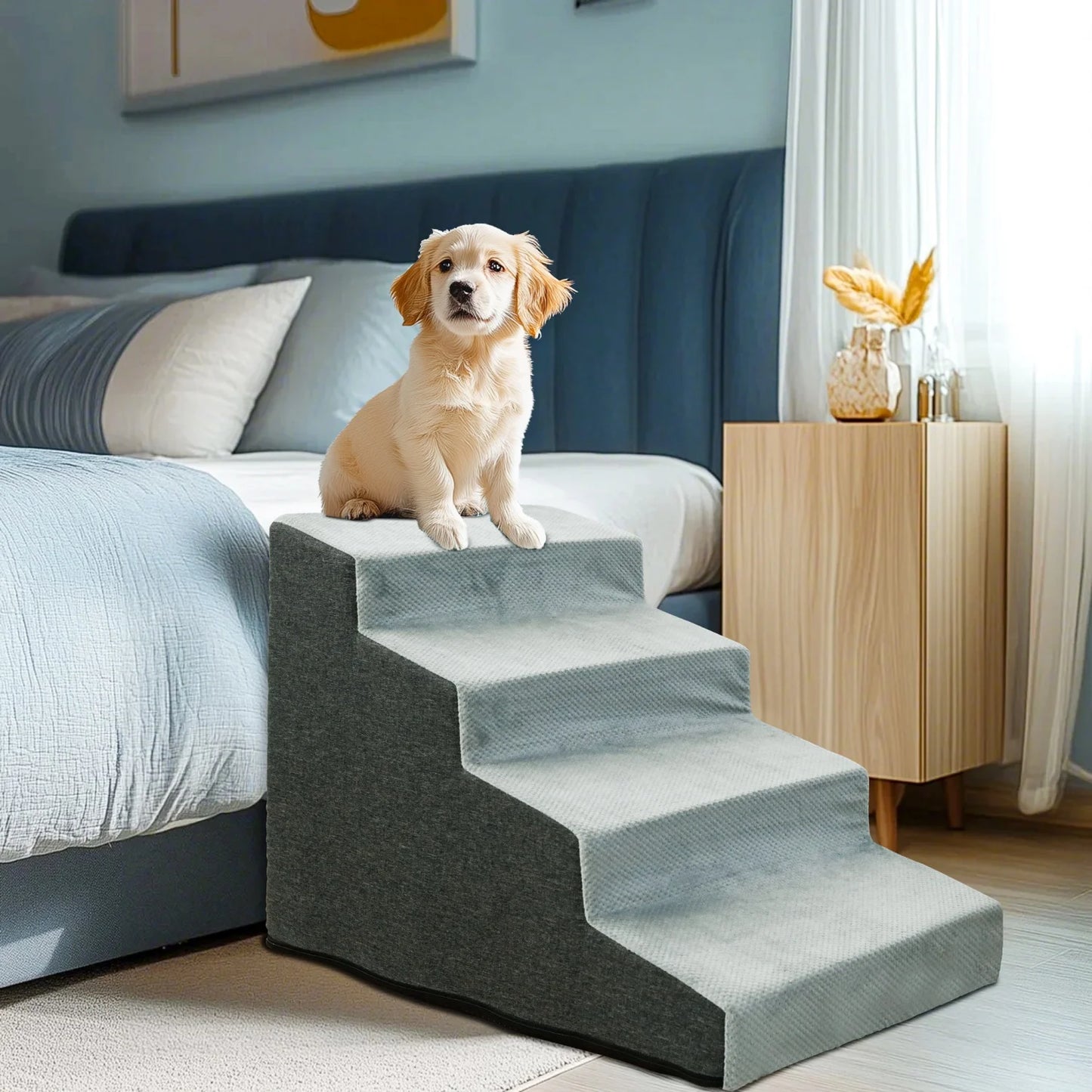 3-Step Dog Stairs with Washable Cover