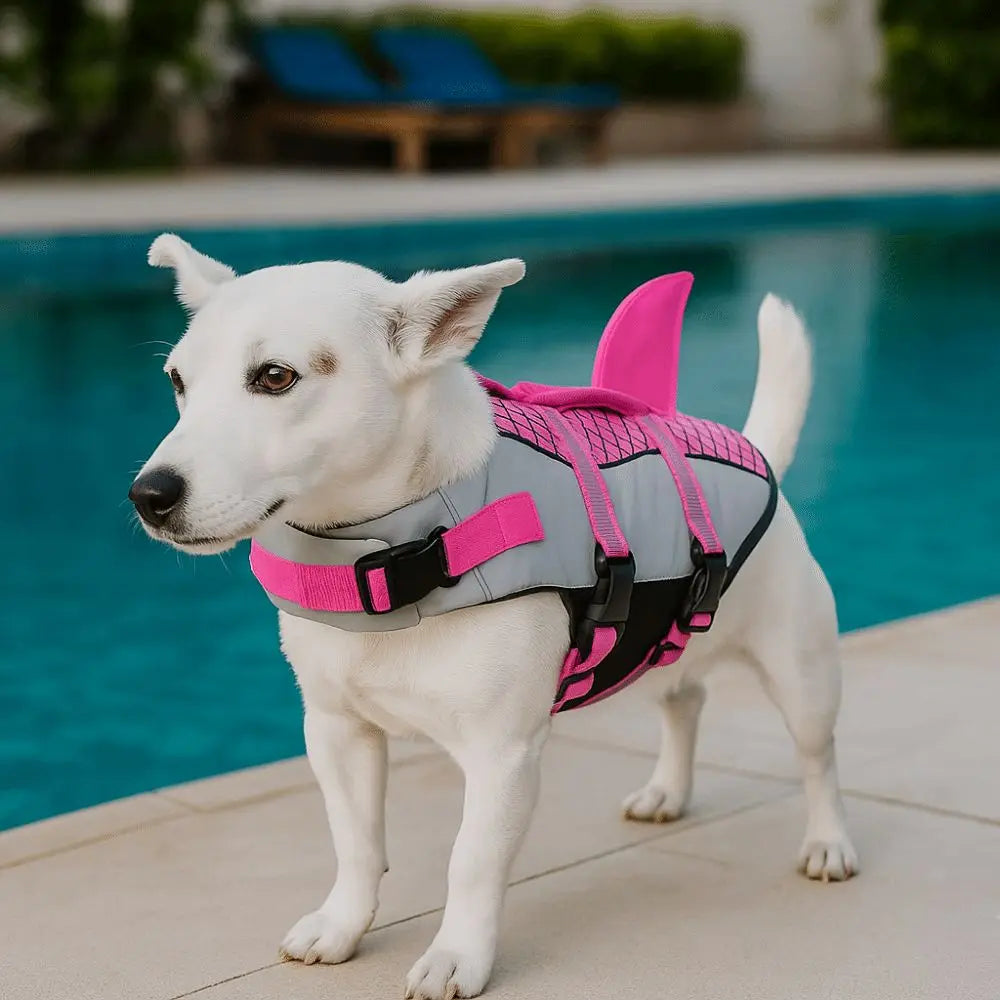 Reflective Shark Dog Life Jacket with Rescue Handle