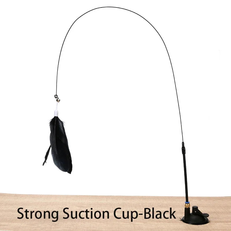 Interactive Cat Wand Toy with Suction Cup Base