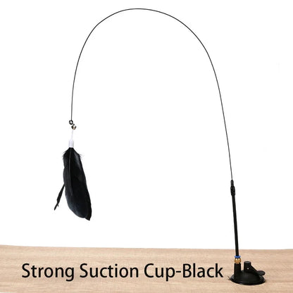 Interactive Cat Wand Toy with Suction Cup Base