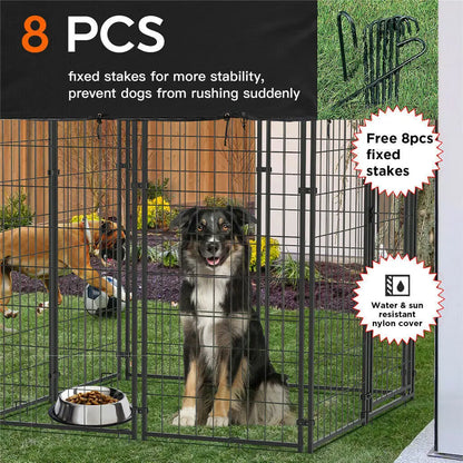 Outdoor Dog Kennel and Playpen with Roof