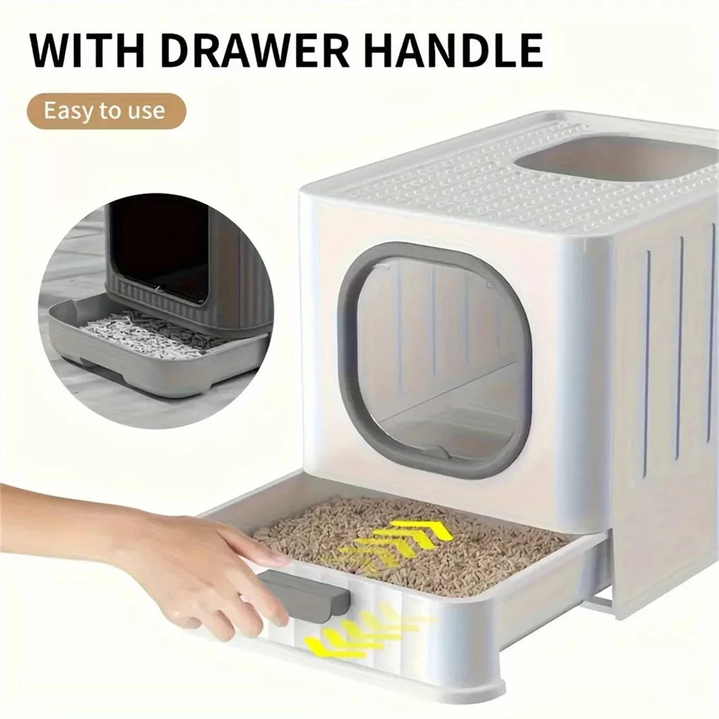 Enclosed Cat Litter Box with Scoop and Lid