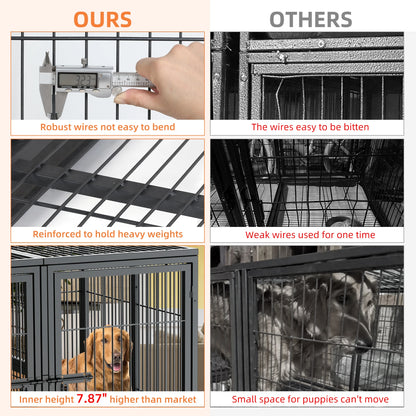 Heavy-Duty Metal Dog Crate with Removable Tray
