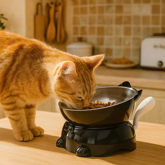 Elevated Cat Water Bowl with Anti-Spill Design