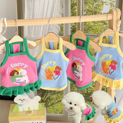 Breathable Pet Vest and Dress Set for Small Dogs