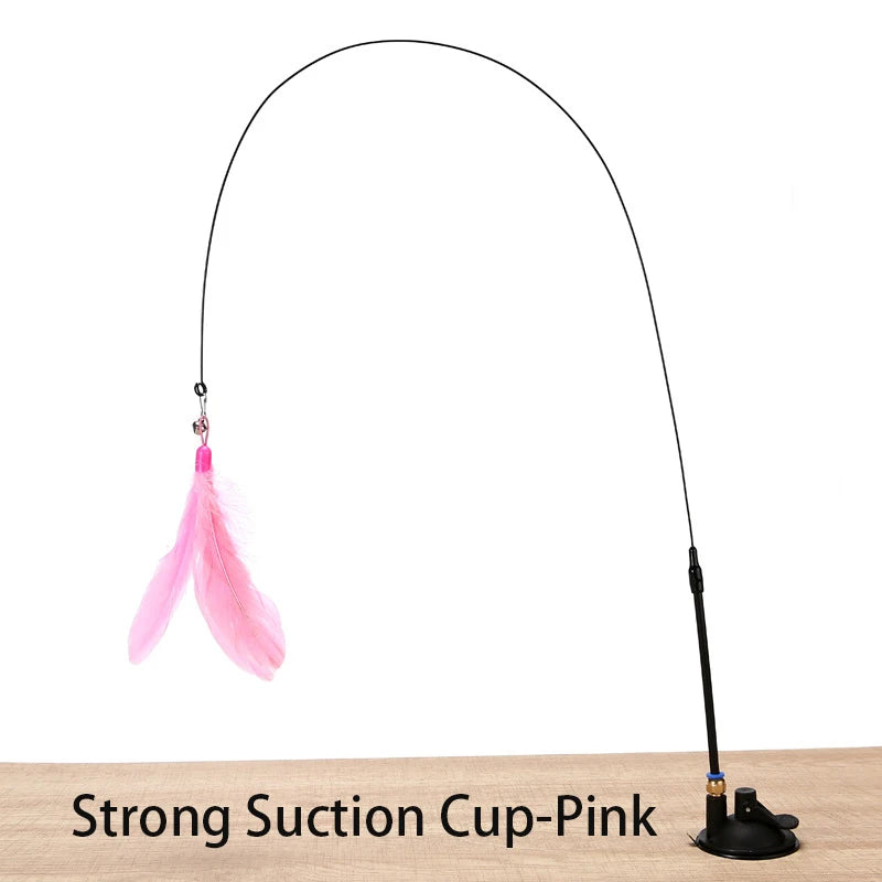 Interactive Cat Wand Toy with Suction Cup Base
