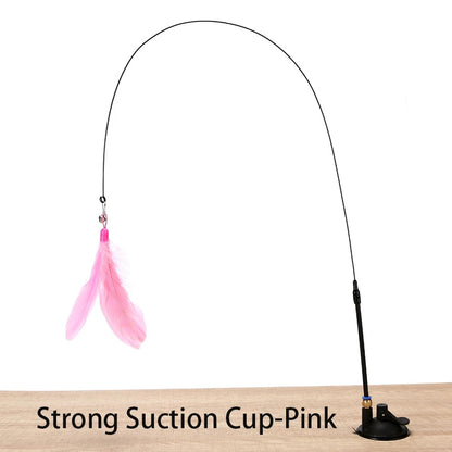 Interactive Cat Wand Toy with Suction Cup Base