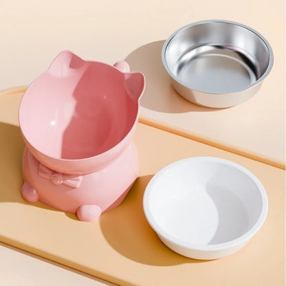 Elevated Cat Water Bowl with Anti-Spill Design