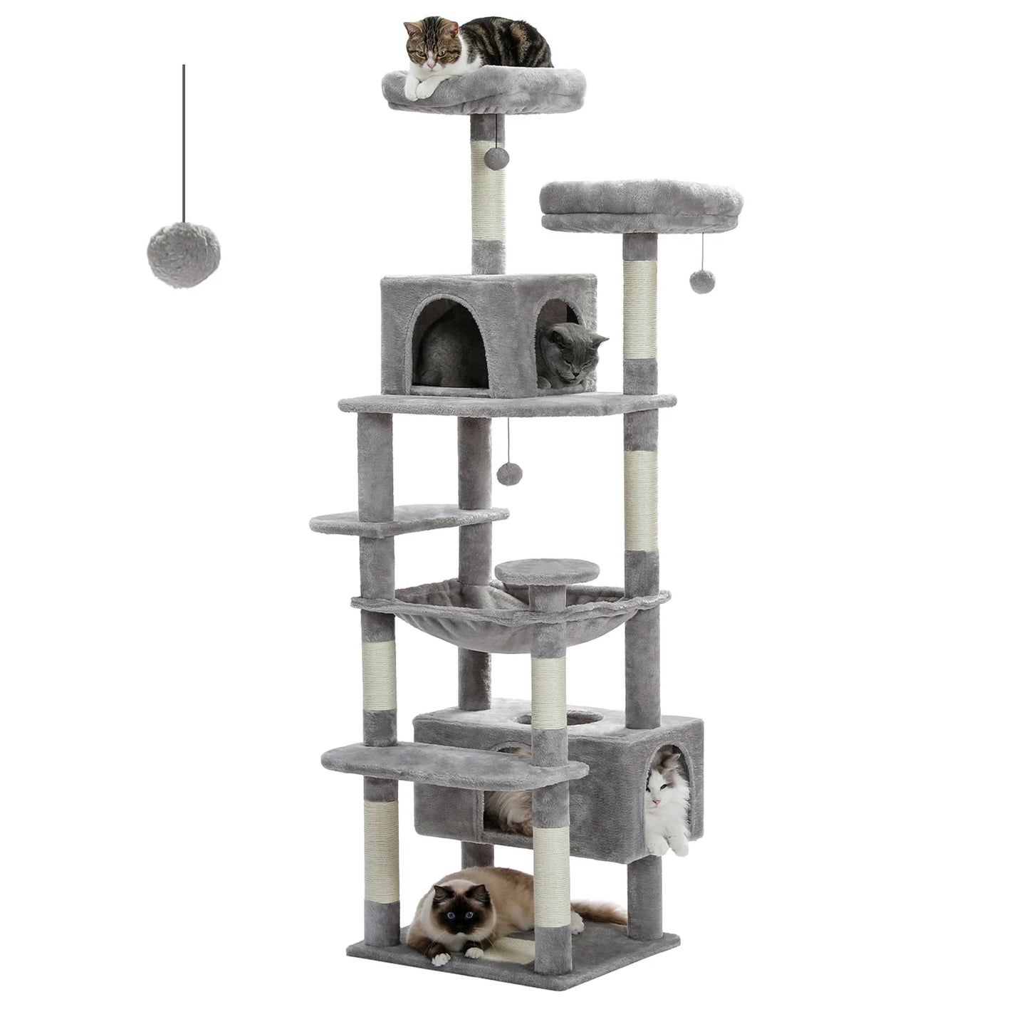 PAWZ Road Multi-Level Cat Tree Tower with Condo & Hammock