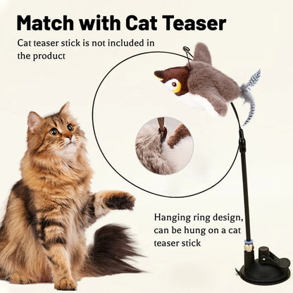 Touch-Activated Chirping Bird Cat Toy with Catnip