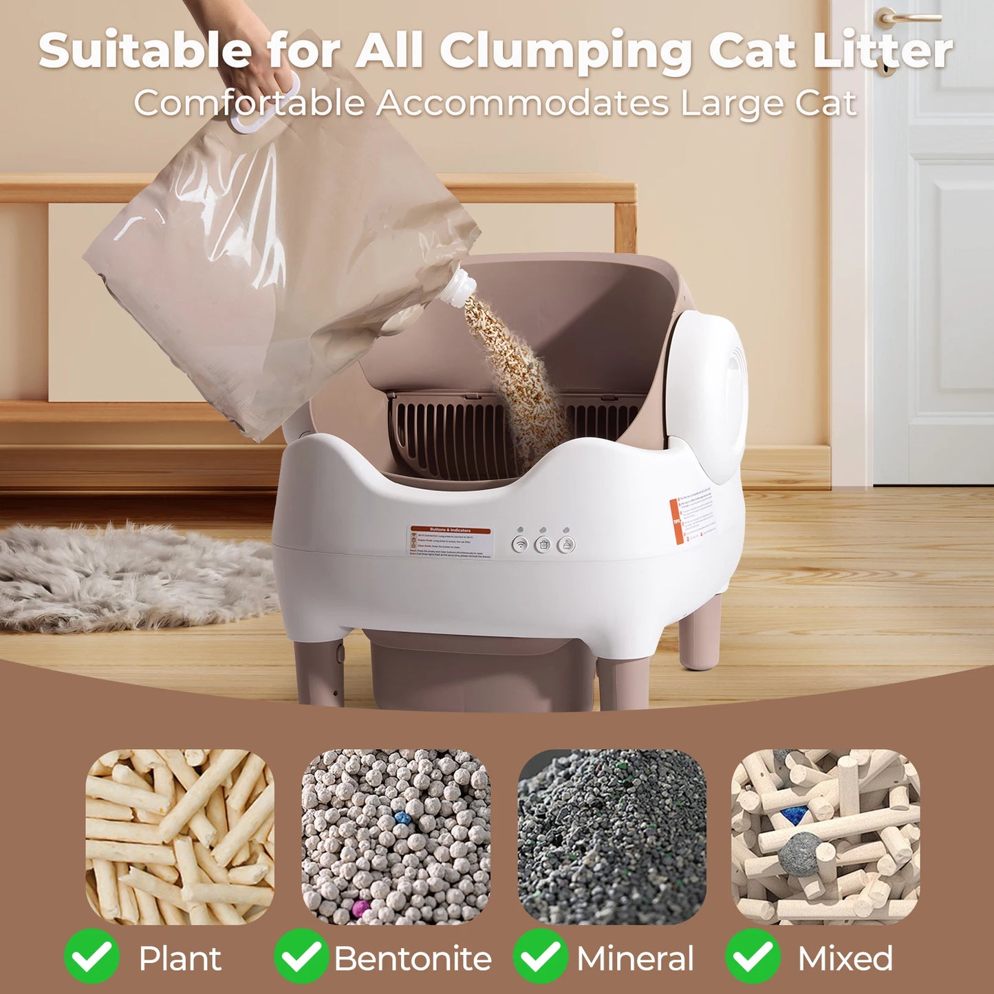 Lunapurr Smart Self-Cleaning Cat Litter Box with App Control