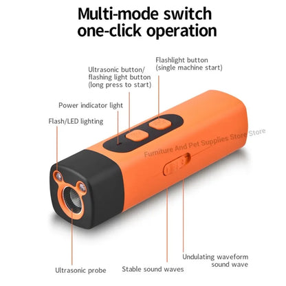 Rechargeable Ultrasonic Dog Repeller with LED Light