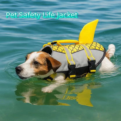 Reflective Shark Dog Life Jacket with Rescue Handle