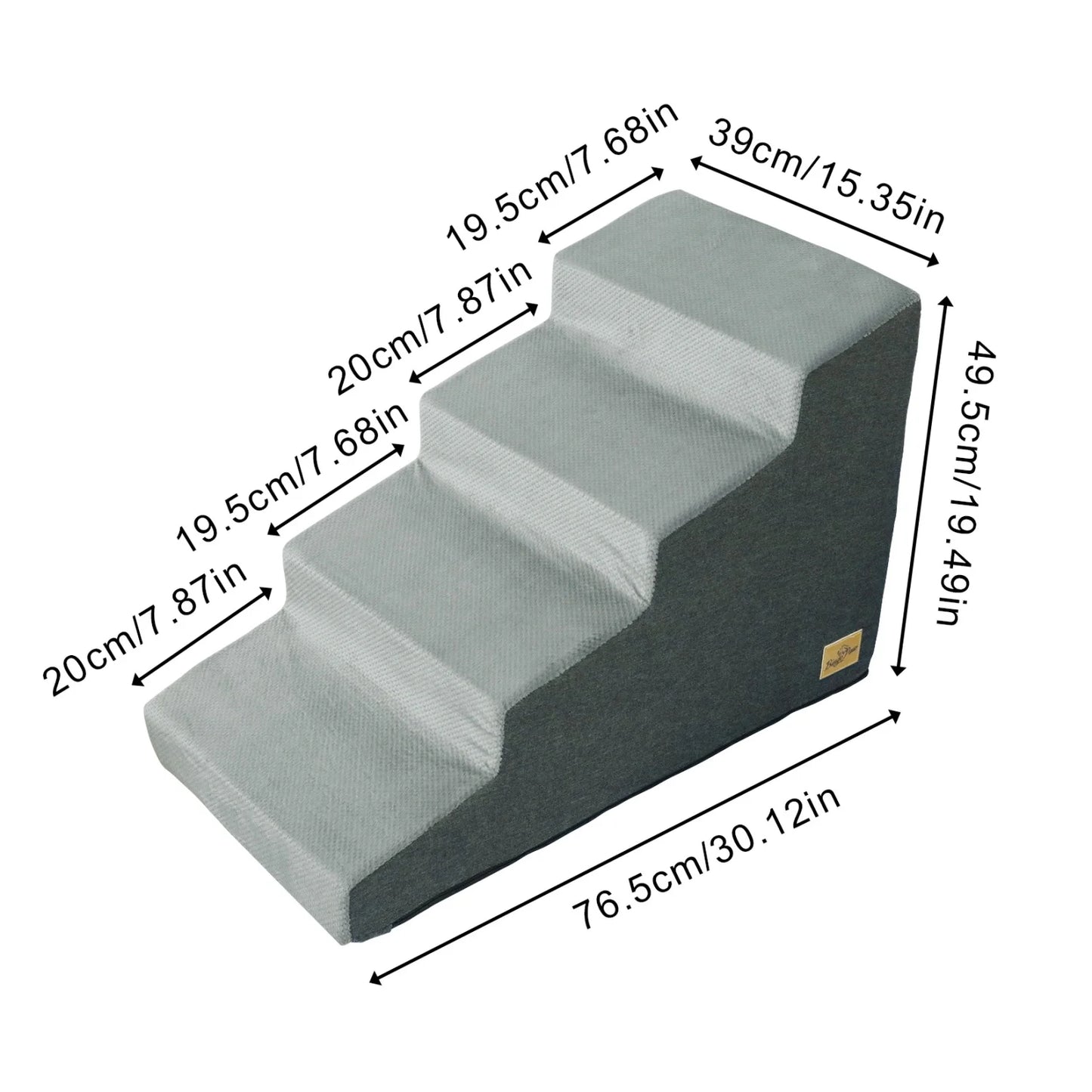 3-Step Dog Stairs with Washable Cover