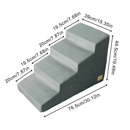 3-Step Dog Stairs with Washable Cover