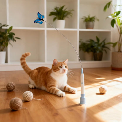 Suction Cup Butterfly Cat Toy for Indoor Play