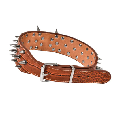 Spiked Dog Collar with Adjustable PU Leather Strap