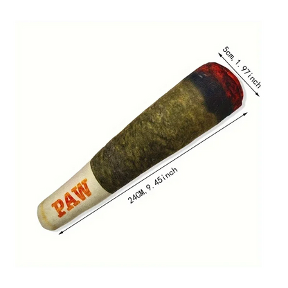 Plush Squeaky Dog Toy in Cigar Design