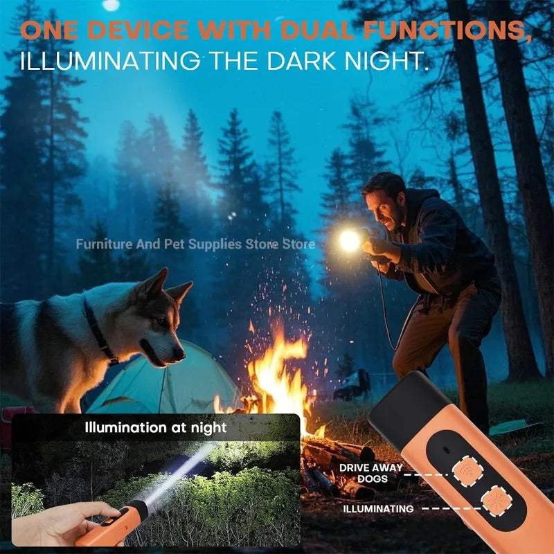 Rechargeable Ultrasonic Dog Repeller with LED Light
