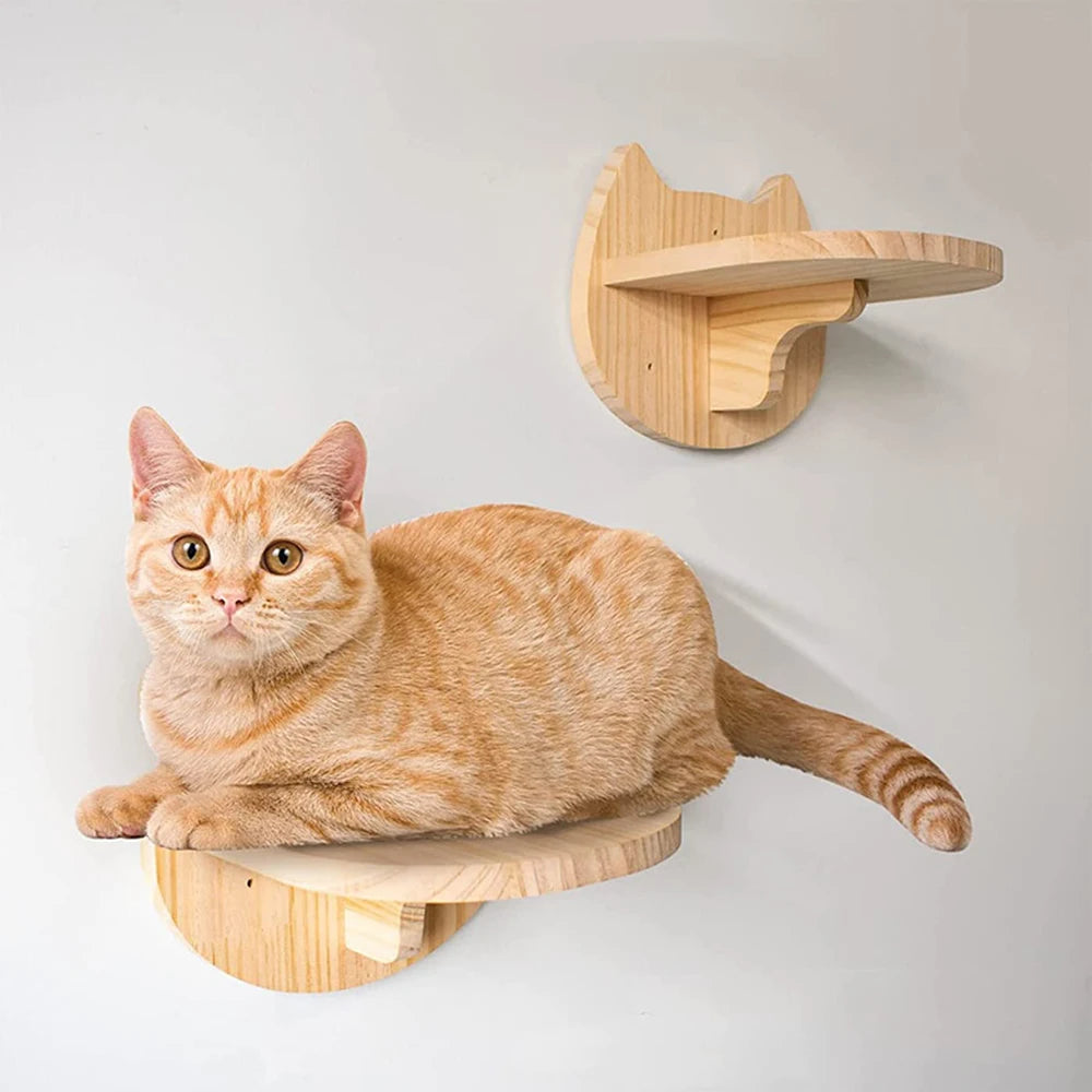 PETRAVEL Wall-Mounted Cat Climbing Shelf with Sisal Steps