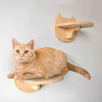 PETRAVEL Wall-Mounted Cat Climbing Shelf with Sisal Steps