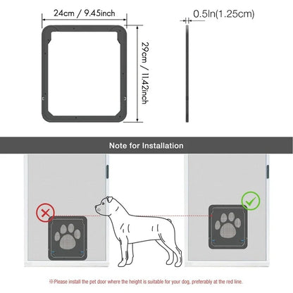 Lockable Pet Door for Cats and Small Dogs