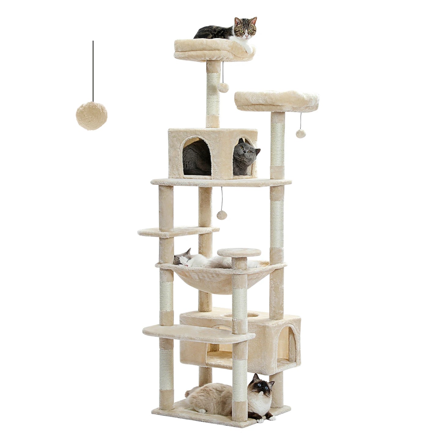 PAWZ Road Multi-Level Cat Tree Tower with Condo & Hammock