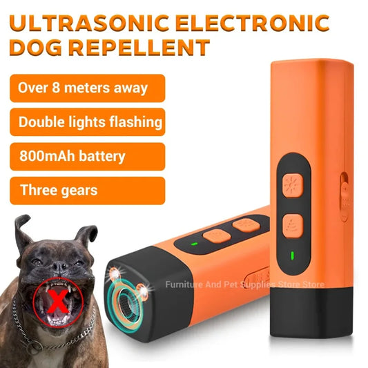 Rechargeable Ultrasonic Dog Repeller with LED Light